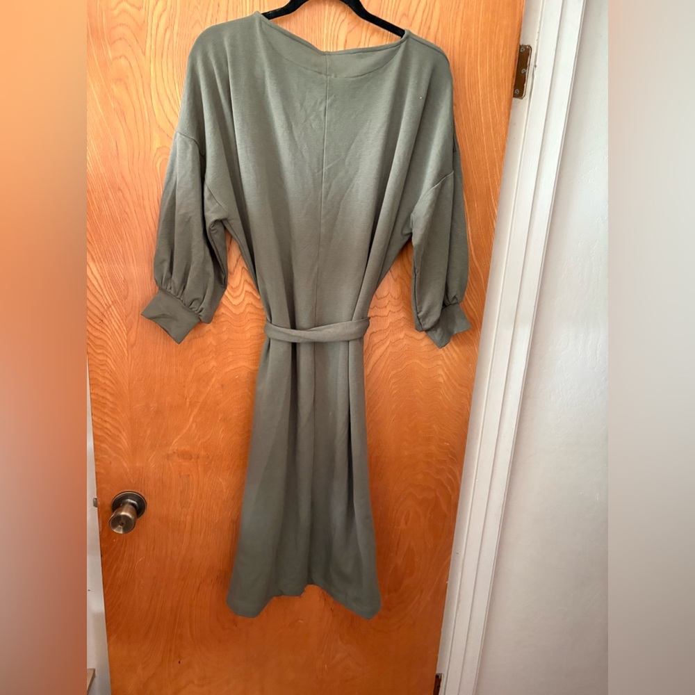 Amour Vert Vetiver Nour Fleur Reverie Terry Sweatshirt Dress OSFM - Picture 8 of 9